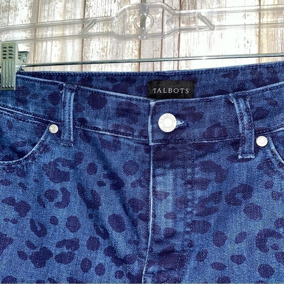 Talbots Blue Leopard Slim Ankle Jeans - Picture 5 of 8
